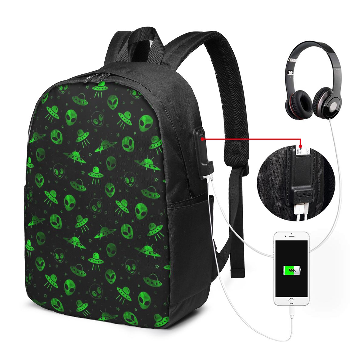 Mochila com estampa de alieníg - Laptop Bag avaliação e preço